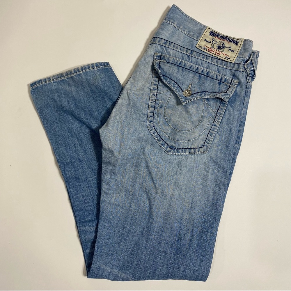 Mens True Religion Boot Cut Jeans Size 36